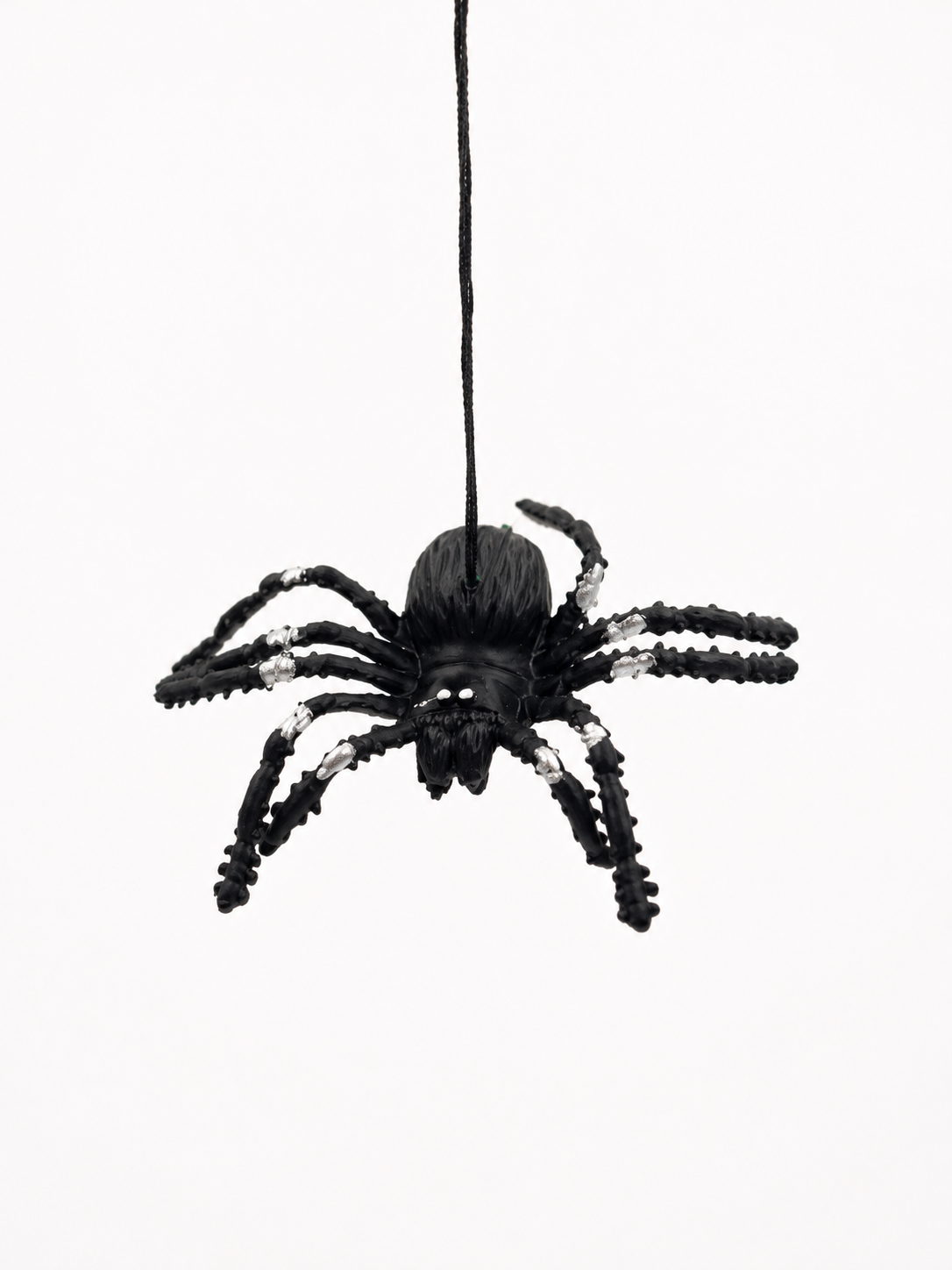 Hängende Halloween-Spinne Schwarz - Gruselige Deko-Spinne mit Aufhängung
