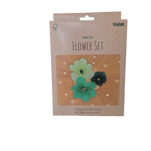 Folat Flower Set Tischdekoration aus Krepppapier-3er Set (Playful Powder/ Pastell)