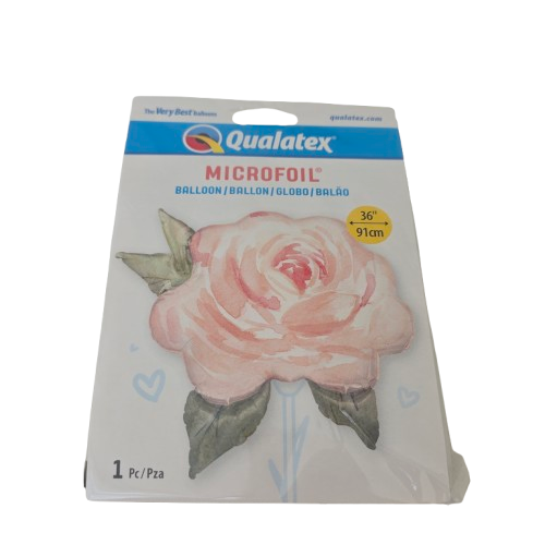 Qualatex Microfoil Ballon „Pink Watercolor Rose“ – 36 Zoll (ca. 91 cm)