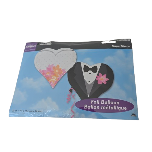 Anagram „Wedding Couple Hearts“ Folienballon (Brautpaar-Herzen) – ca. 76 x 63 cm