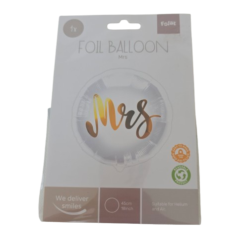 Folienballon Mrs. Rund - Elegante Hochzeitsdekoration