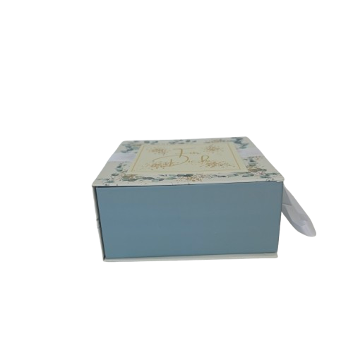 Geschenkbox Fuer Dich - Eukalyptus mit Goldfolie, Quadratisch ca. 10-15 cm