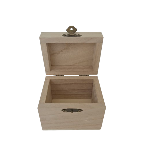 Ringbox Holz – Schatztruhe mit „Just Married“ Gravur
