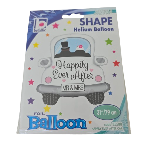 Metallic „Happily Ever After Car“ SuperShape Folienballon