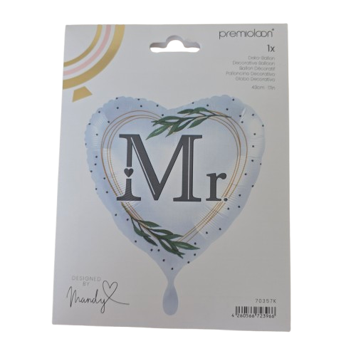 premioloon XXL Folienballon Herz – "Mrs." 43 cm