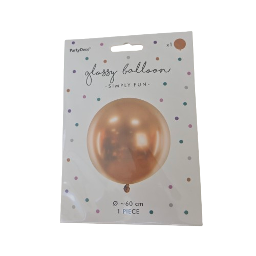 PartyDeco „Jumbo Glossy Ballon“ XL Latexballon – Roségold