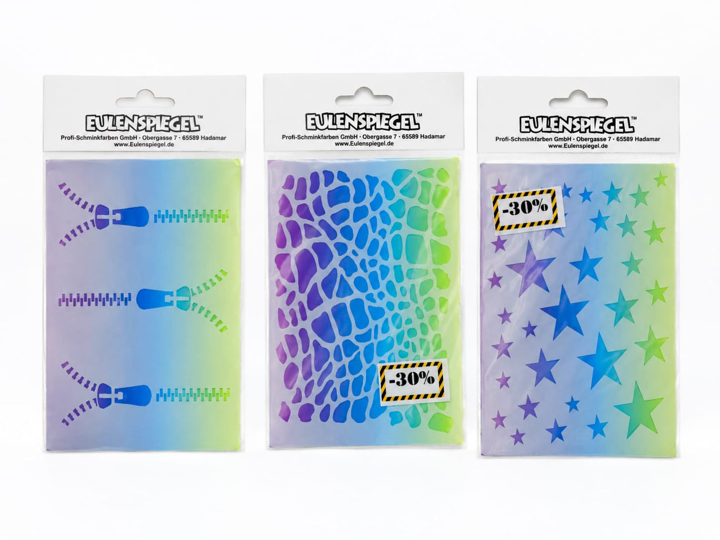 Airbrush-Glitter-Tattoo Schablonen,3 -teilig