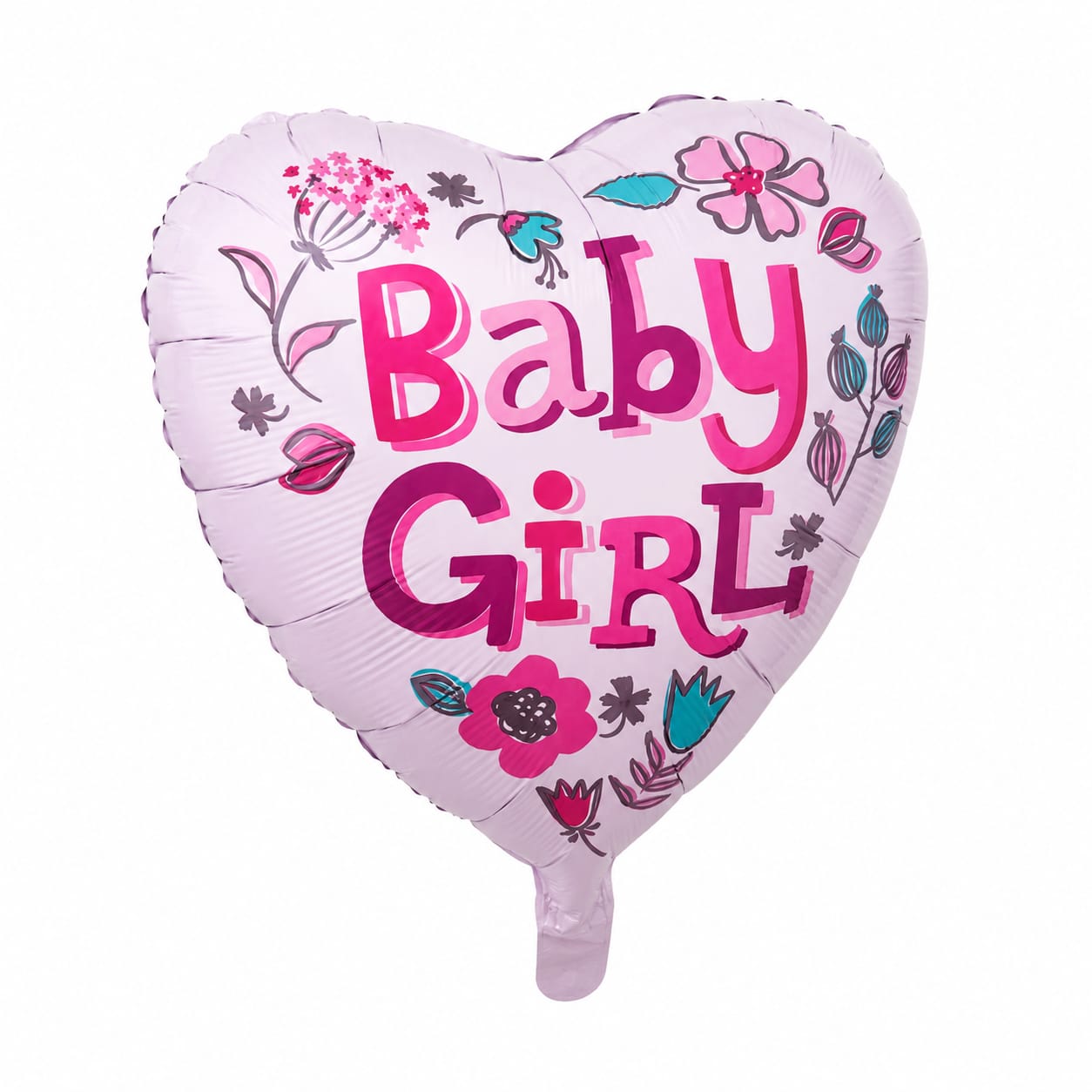 Folienballon Herz „Baby Girl“ 45cm – ungefüllt
