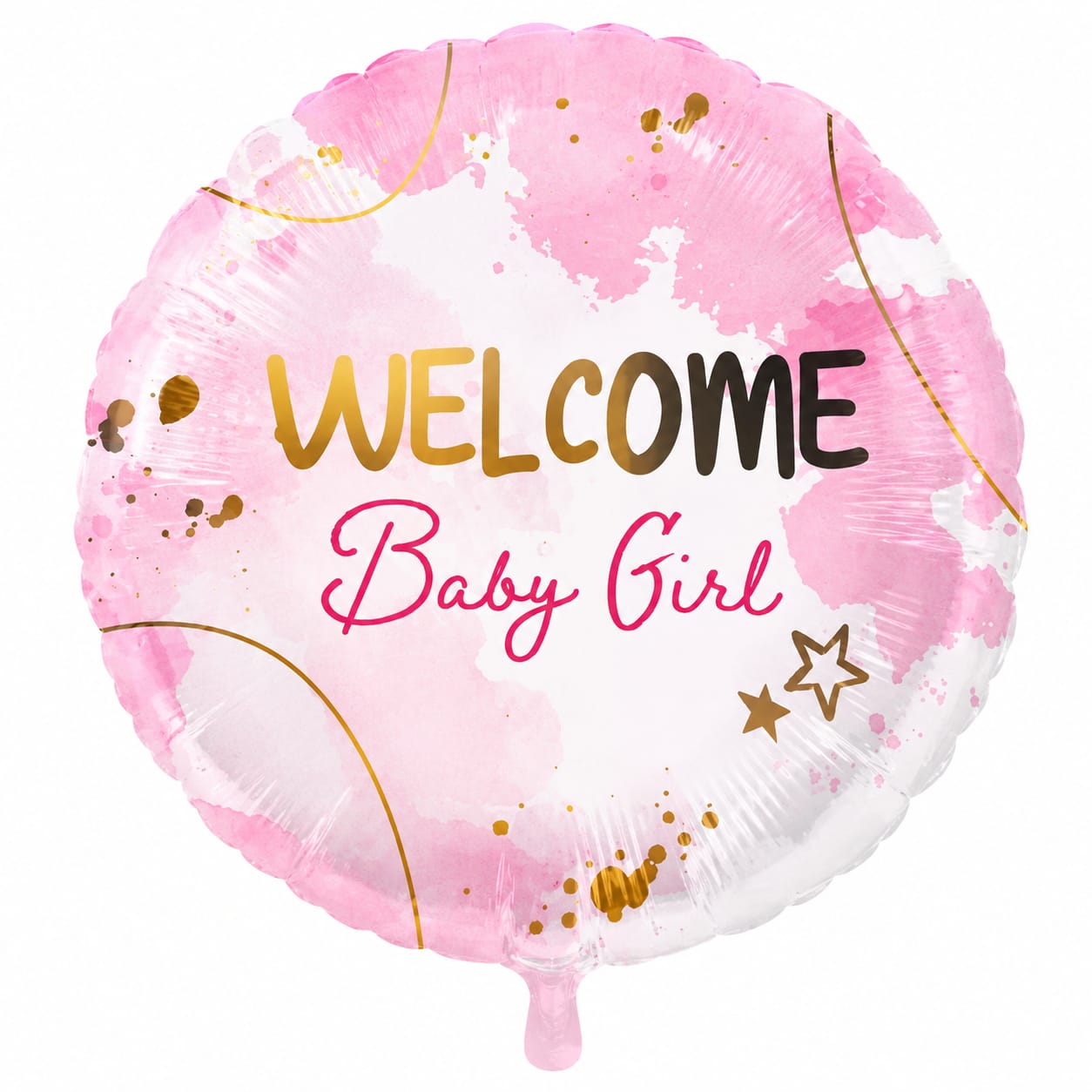 Folienballon „Welcome Baby Girl“ 45cm – ungefüllt