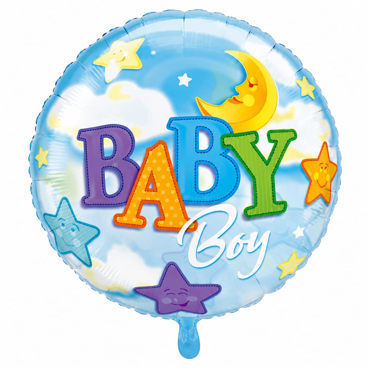 Qualatex Bubbles ,,Baby Boy" Ballon 56cm-Transparenter Bubble Ballon für Helium