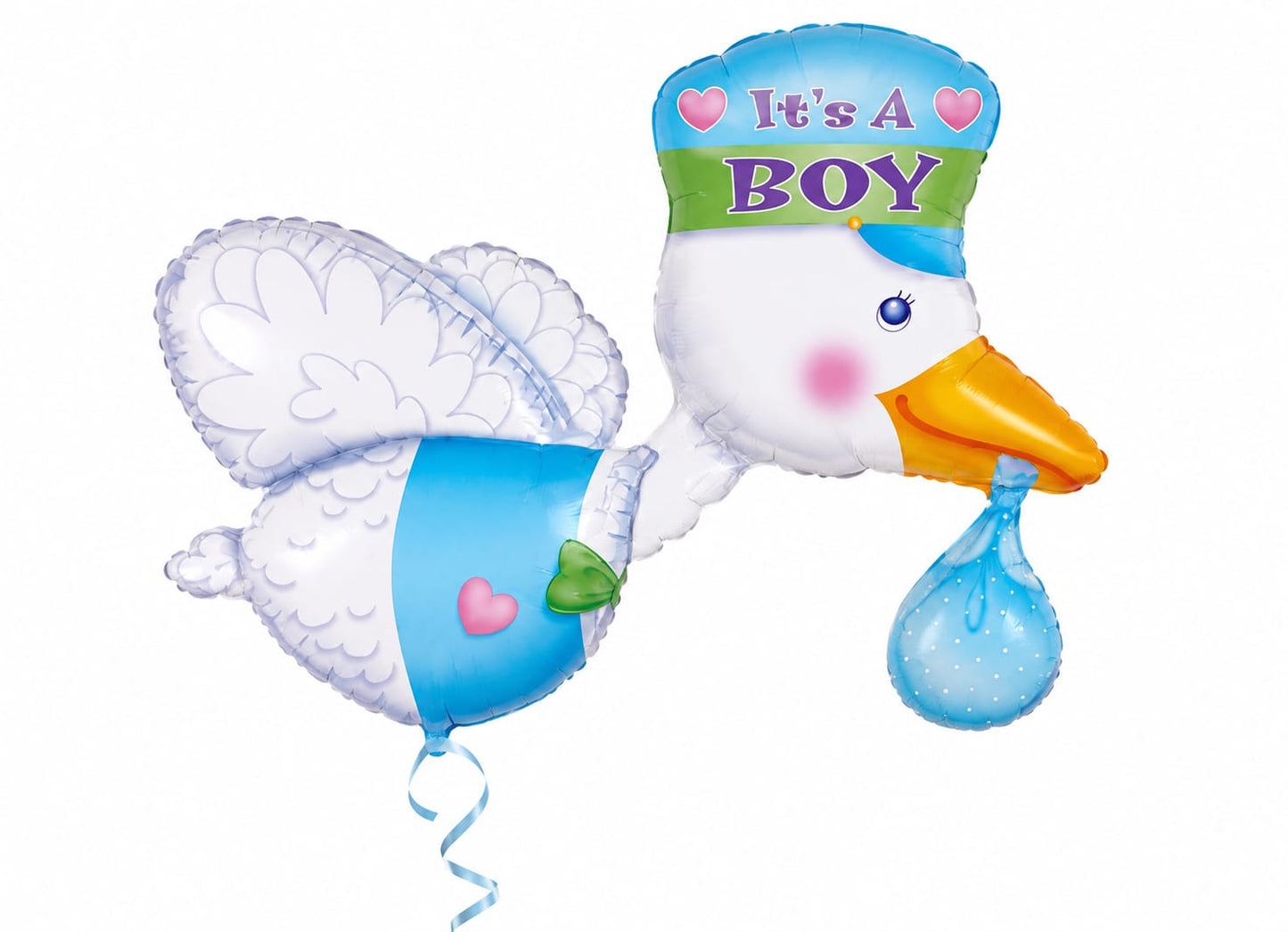 XL Storch Folienballon ,,It's a Boy" 81cm - Babyshower & Geburt Dekoration