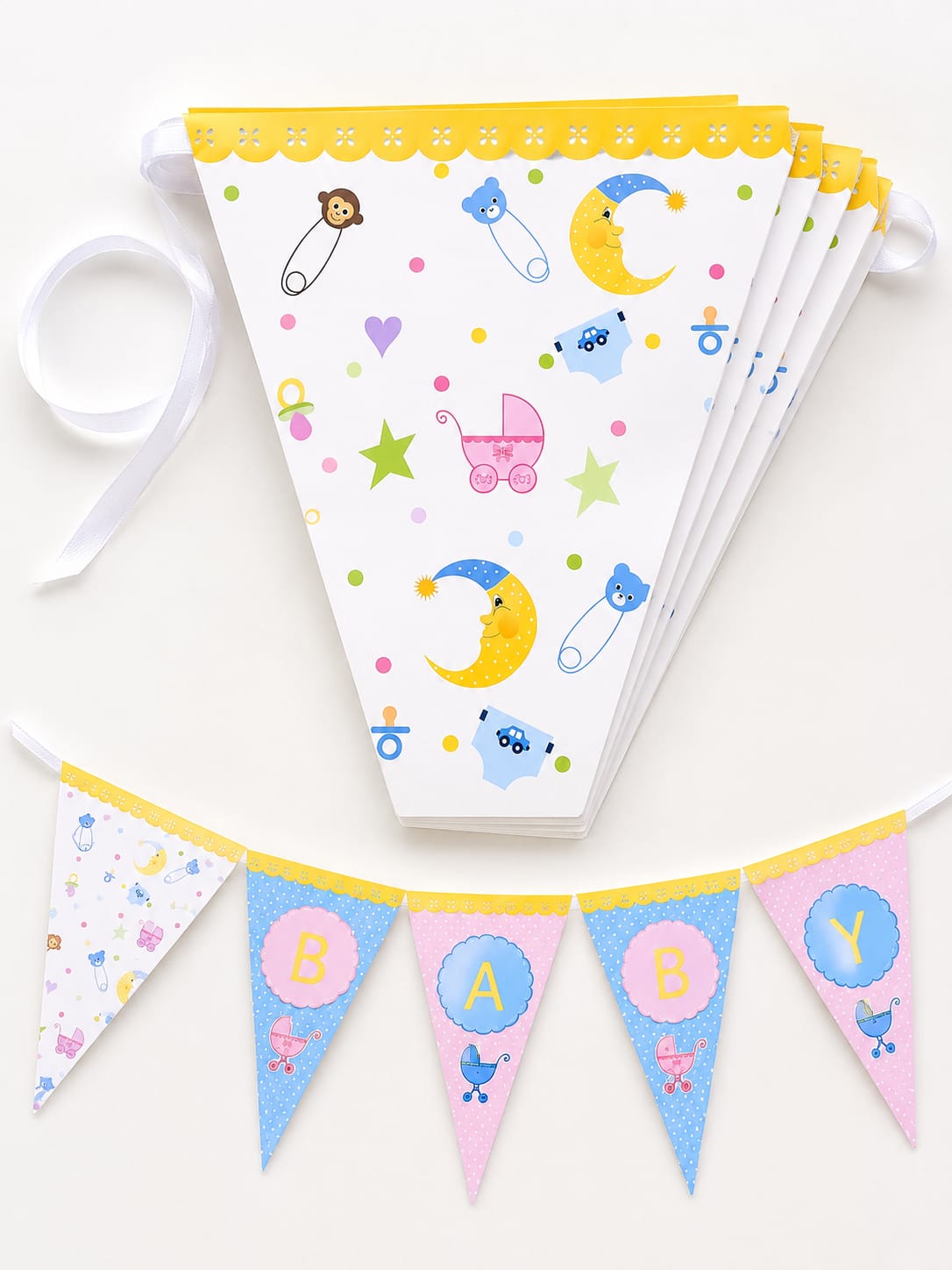 Wimpelkette,,Baby"-Pastel Baby Shower Deko,3m