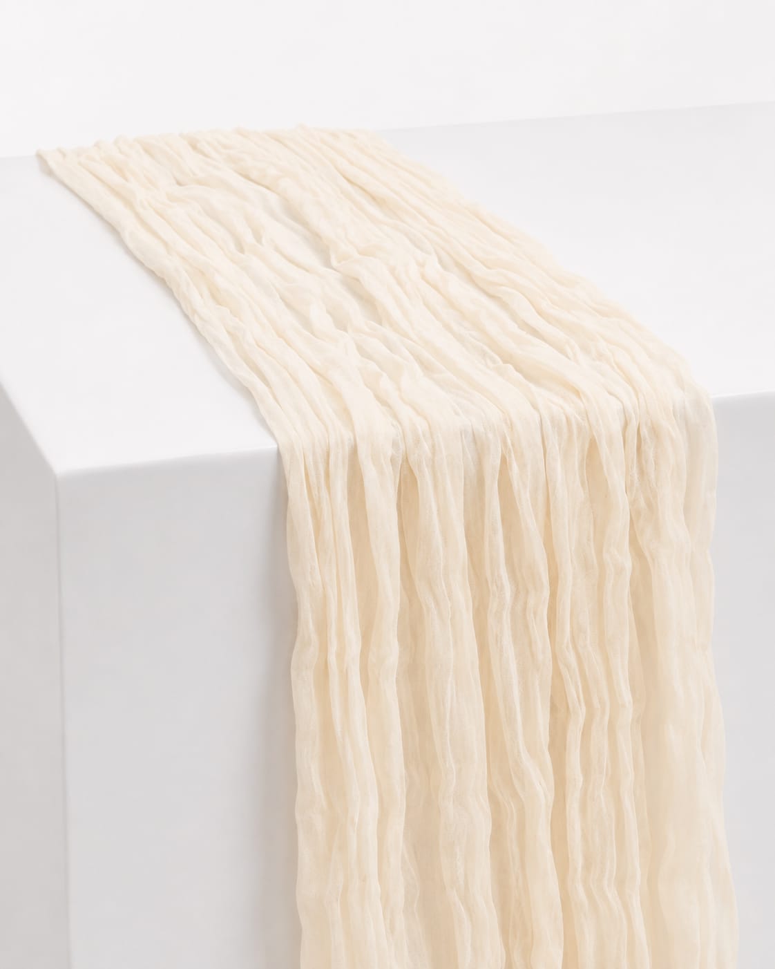 Tischläufer Musselin Creme – 90 x 300 cm