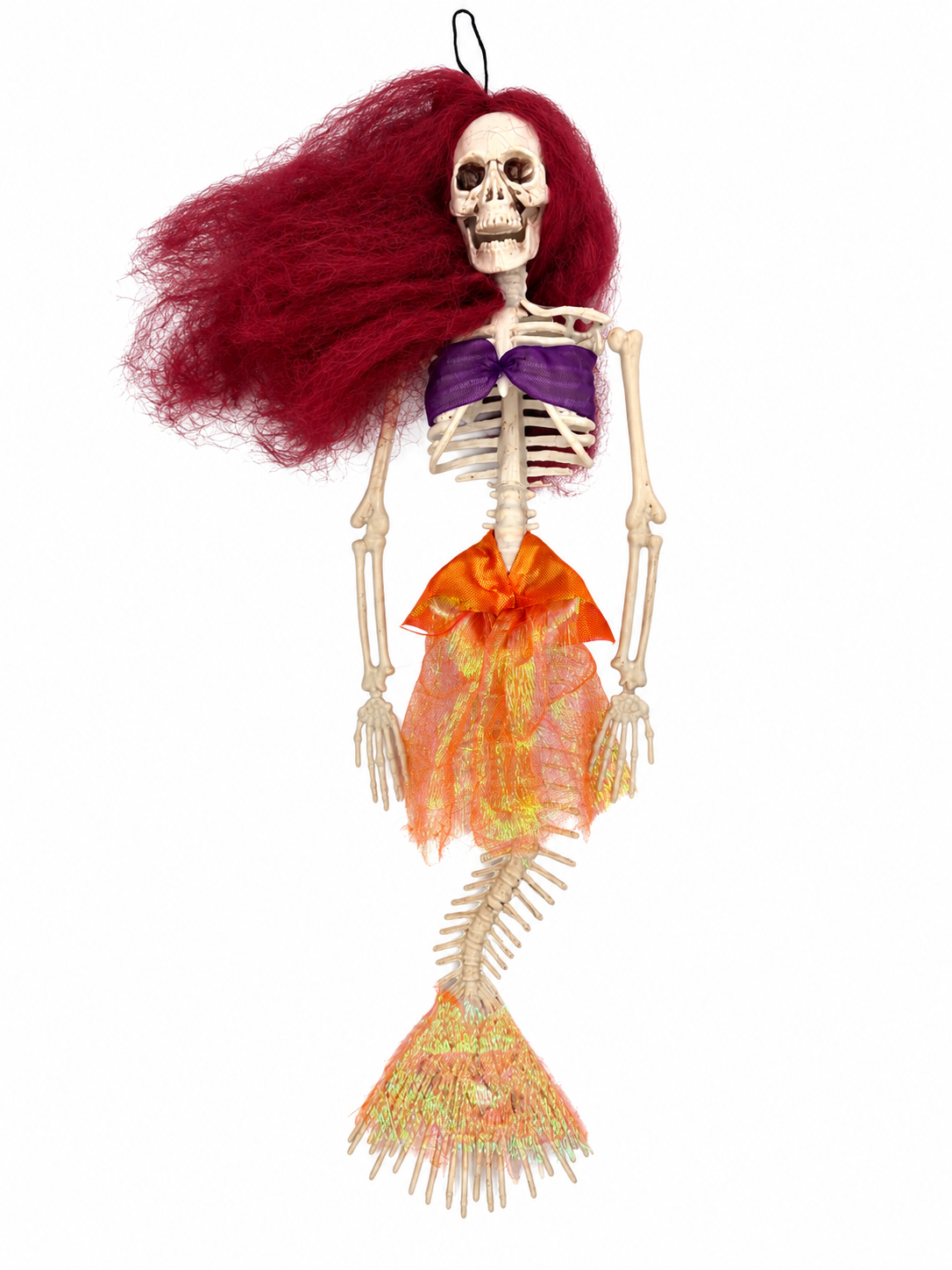 Skelett Meerjungfrau mit rotem Haar - Halloween Hängedekoration