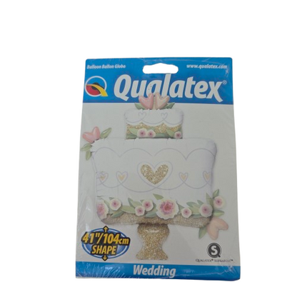 Qualatex „Glitter Gold Wedding Cake“ SuperShape XL Folienballon