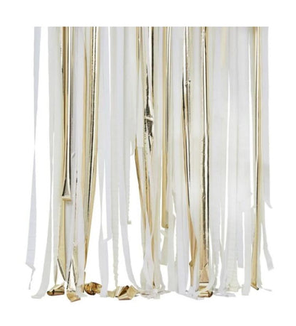Luftschlangen-Hintergrund weiß,Creme & Metallic-Gold