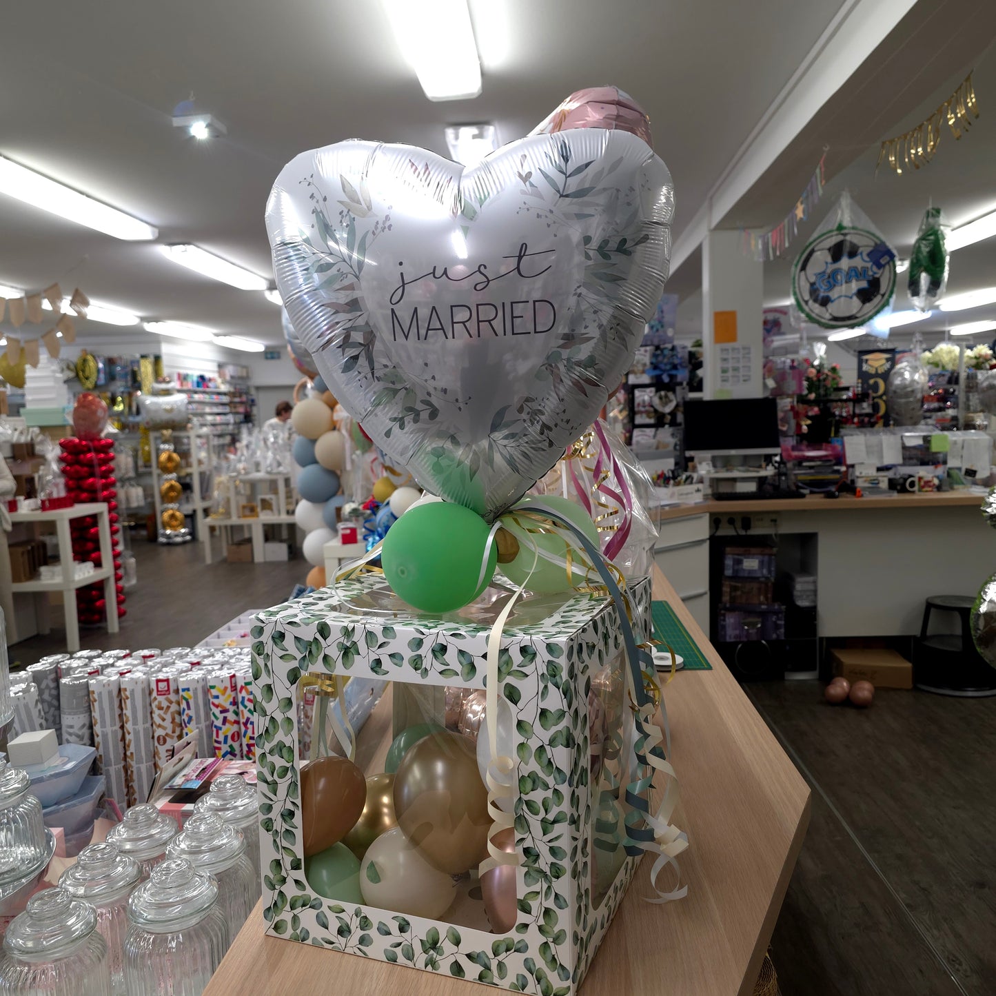 Qualatex XXL Folienballon Herz- Just Married 91cm