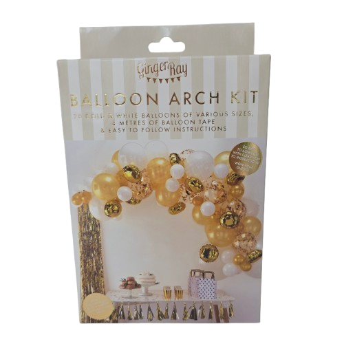 Ginger Ray Ballon Arch Kit (Ballongirlande-Set) In den Farben Weiß,Gold und Beige
