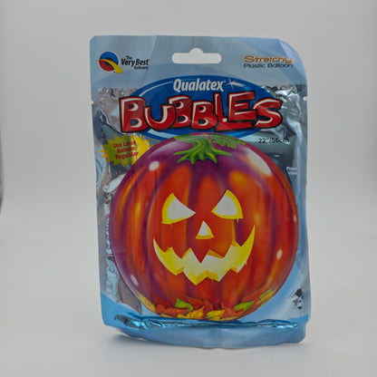 Halloween Folienballon "Leuchtender Kürbis" - Rundes Jack-O'-Lantern Motiv