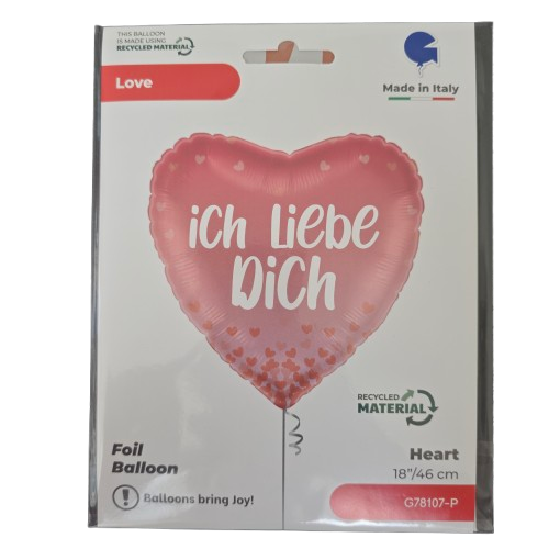 Herzballon "Ich Liebe Dich" Rot - 45 cm