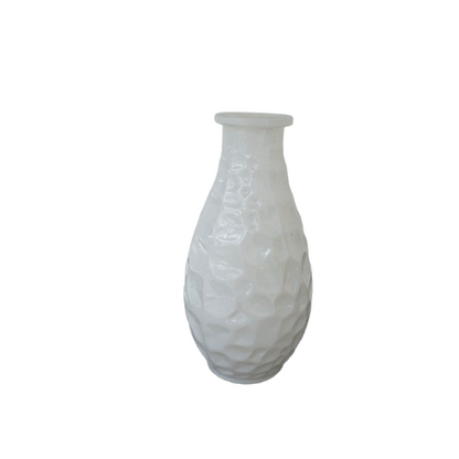 Elegante Relief Vase in Mattweiß