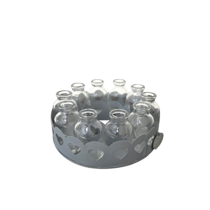 Runder Vintage Glasvasen-Dekokranz mit Herzdesign