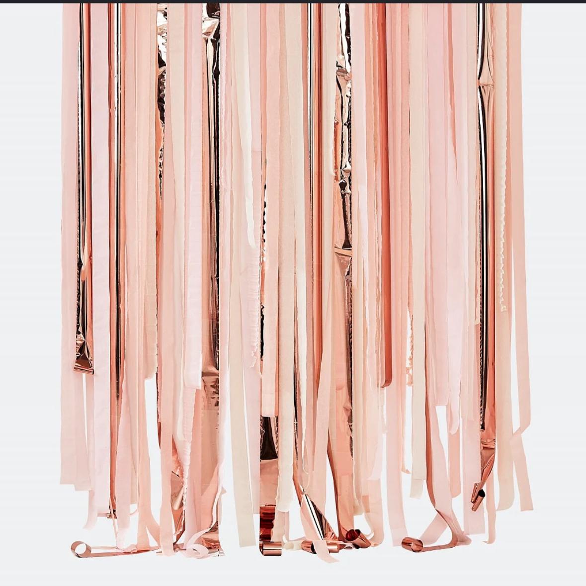 DIY Party -Streamer Hintergrund Roségold& Pastel-Rosa (110m set)