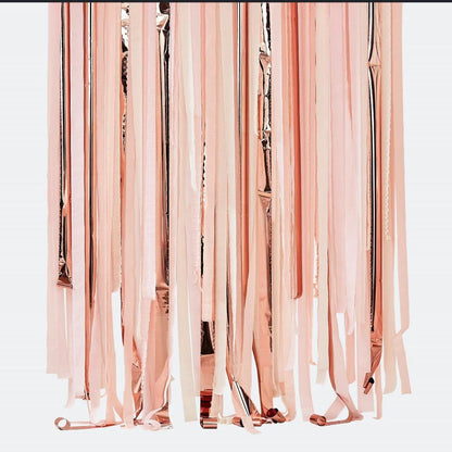 DIY Party -Streamer Hintergrund Roségold& Pastel-Rosa (110m set)