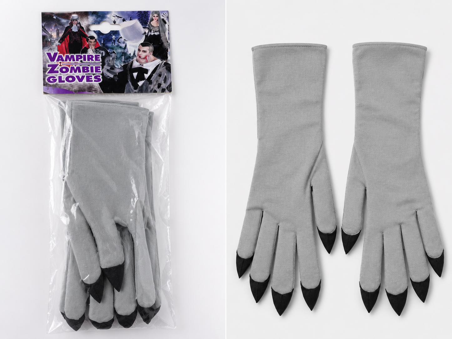 Vampir-&Zombie-Handschuh Grau-Halloween Kostümhandschuh mit Krallen