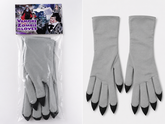 Vampir-&Zombie-Handschuh Grau-Halloween Kostümhandschuh mit Krallen