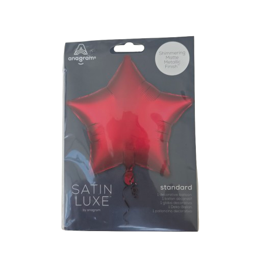 Roter Stern Folienballon Satin Luce - Heliumgeeignet