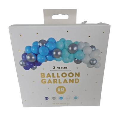 PartyDeco DIY-Ballongirlande Blau-Silber-Dunkelblau (Luftballon-Bogen)