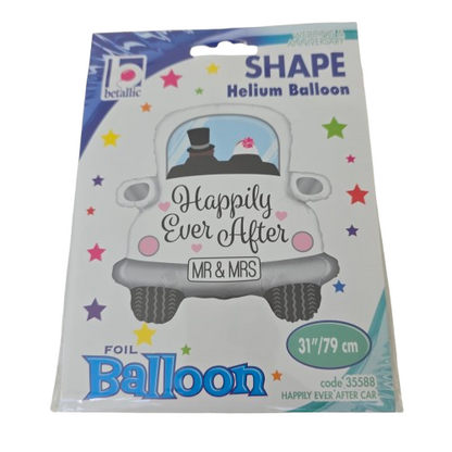 Metallic „Happily Ever After Car“ SuperShape Folienballon