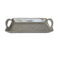 Tablett mit Henkel Alu Raw Nickel 16 cm