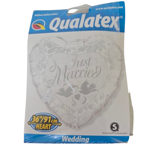 Qualatex XXL Folienballon Herz- Just Married 91cm