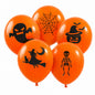 LED-Leuchtballon Halloween - 5er Set Orange mit LED-Beleuchtung