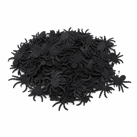 Halloween Spinnen-Konfetti Schwarz-Tischdeko mit Spinnenmotiven