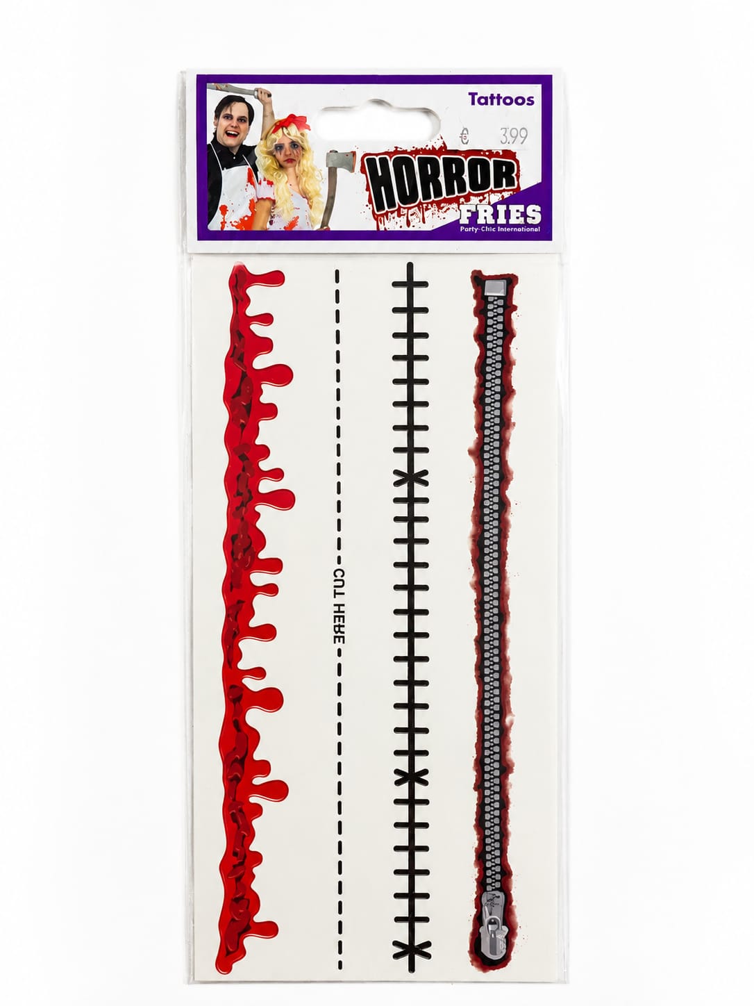 Tattoo Schablonen Set-Reißverschluss & Horror -Effekt( Body Art Stencils