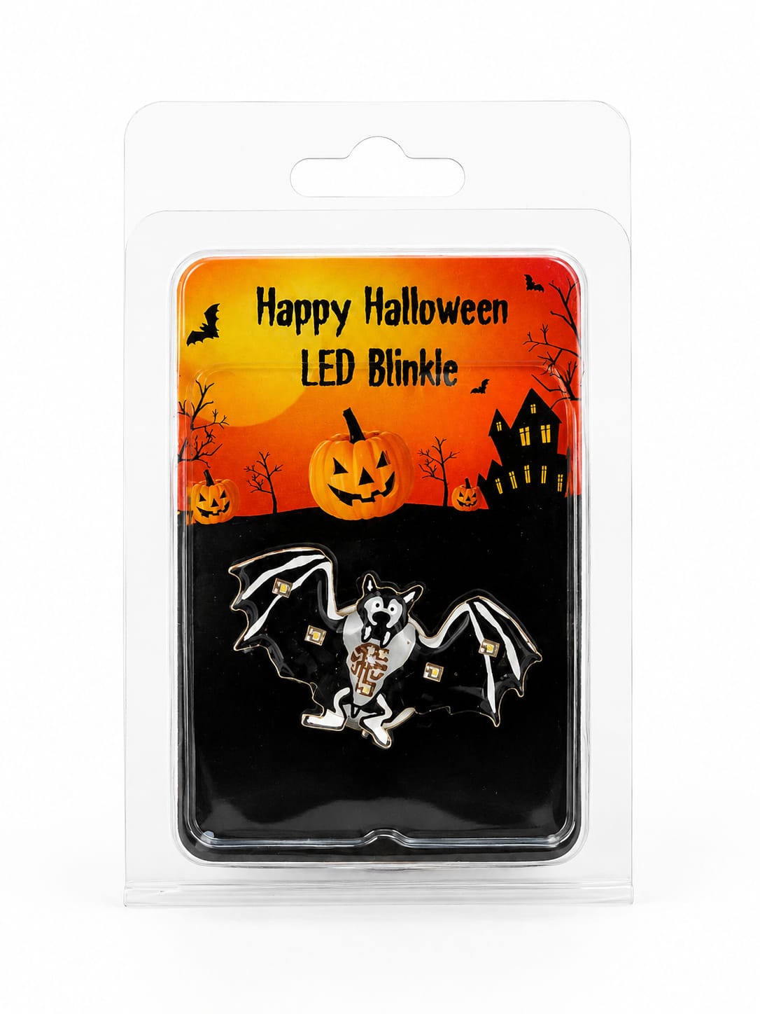 Halloween LED Blinklicht Fledermaus-Leuchtender Anstecken für Halloween