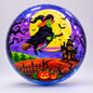 Halloween Folienballon "Fliegende Hexe" - Rundes Gruselmotiv