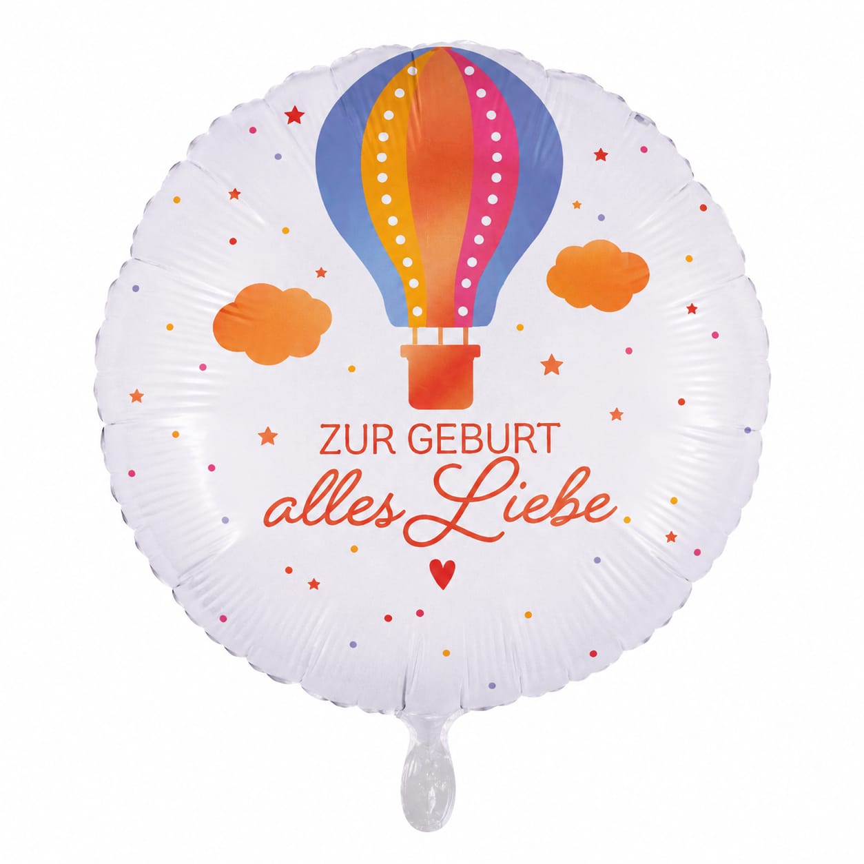 Folienballon,,Zur Geburt -Alles Liebe" 43cm / Heißluftballon Design