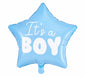 Folienballon Stern,,It's Boy" 48cm-Hellblau/ Babyshower& Geburt