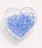 Herzbox mit Acryl-Schnullern & Fläschchen Blau - 16-teilig,Baby Shower Deko (20-25mm)