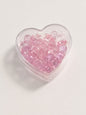 Herzbox mit Acryl-Schnullern & Fläschchen Rosa - 16-teilig,Baby Shower Deko (20-25mm)
