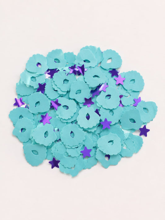 Tischkonfetti Babyfüßchen mit Sternen-Streudeko für Baby Shower & Taufe