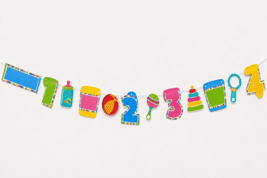 Wimpelkette,,Bunte Party Girlande" Baby Shower