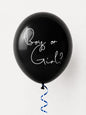 XXL Gender Reveal Ballon,,Boy or Girl?"-Schwarzer Überraschungsballon mit Blauen Konfetti (1m)