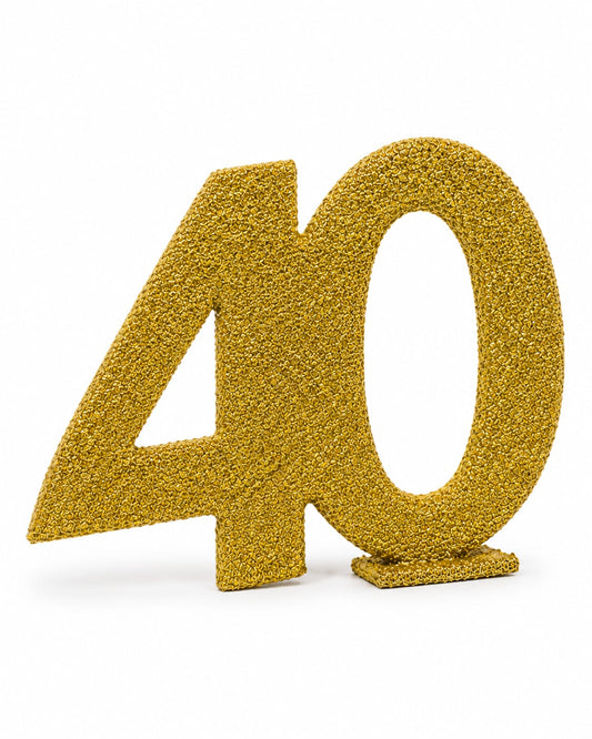 Glitzer-Zahlenaufsteller 40 in Gold – ca. 11x10 cm