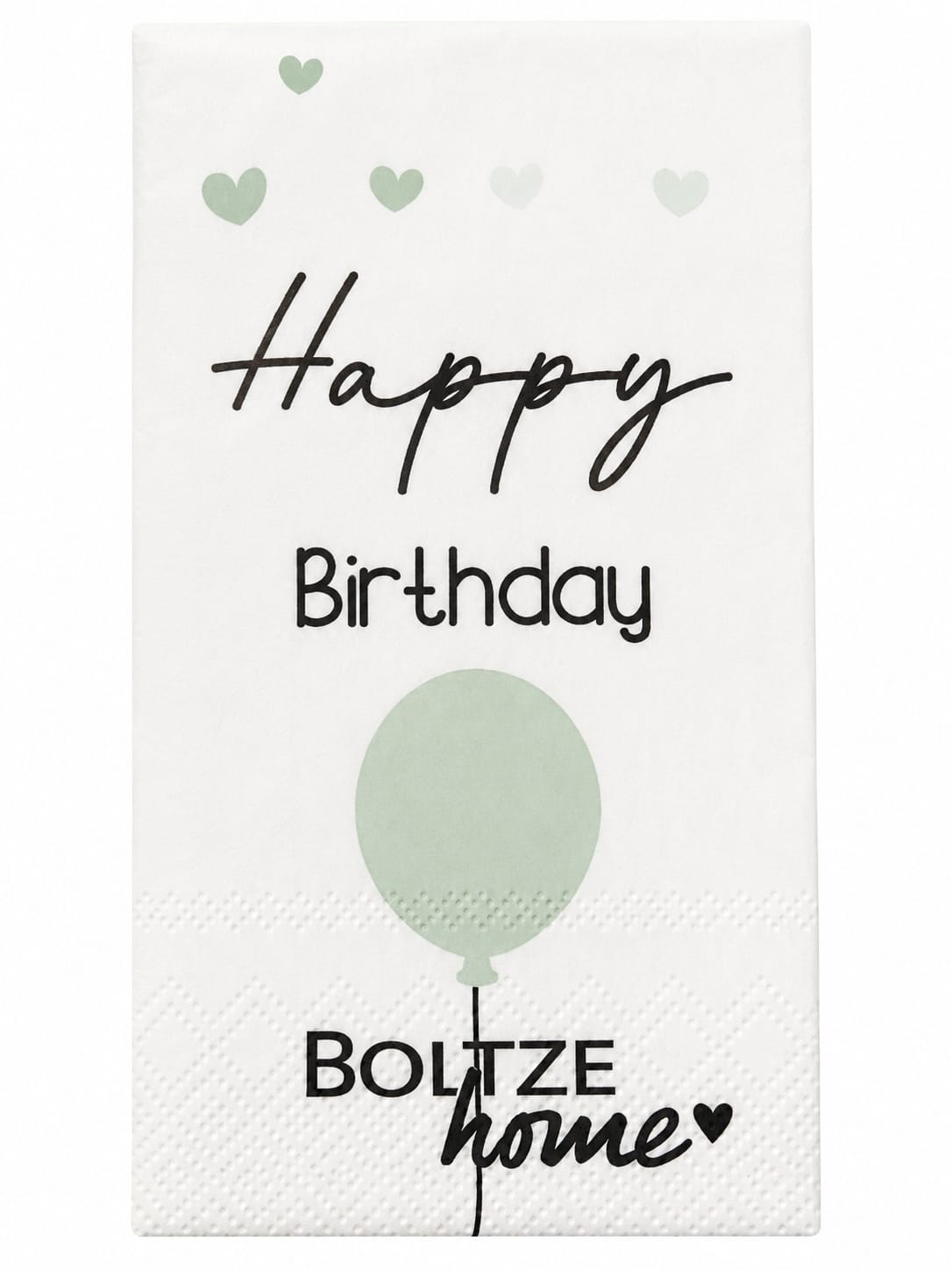 16 Geburtstagsservietten „Happy Birthday“ mit mintgrünem Ballon und Herzmotiven – 33 × 33 cm