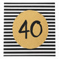 20 Servietten zum 40. Geburtstag in Schwarz, Weiß und Gold – 33 × 33 cm
